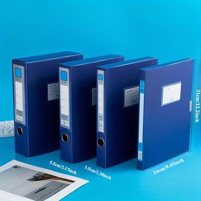 1pc/5pcs Durable A4 Plastic File Box - Document Organizer In Blue Color for Office, School & Home - Financial Papers, Passports