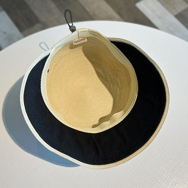 Sunscreen hat women's new straw duck tongue bucket hat showing face small outdoor face visor sun hat women's