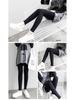 Women's High Waist Brushed Cotton Leggings: Versatile, Slim Fit Nine-Point Pants for Spring and Autumn.
