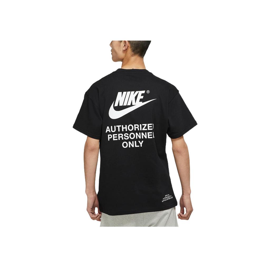 Nové pánské tričko s retro potiskem loga Nike Sportswear s kulatým výstřihem, černé DM6428-010