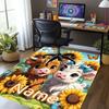 Custom Name Cow Printed Carpet,Rug for Office Chair Living Room Bedroom Kitchen Room Decor Gifts.