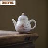 135ml Gradient Purple Hand-painted Butterfly Teapot Zen Tea Infuser Pot Tea Maker Kettle With Ball Hole Teaware Decoration Craft