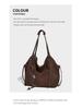 Women's 2025 Autumn Retro Korean Style Frosted Texture Shoulder Tote Bag