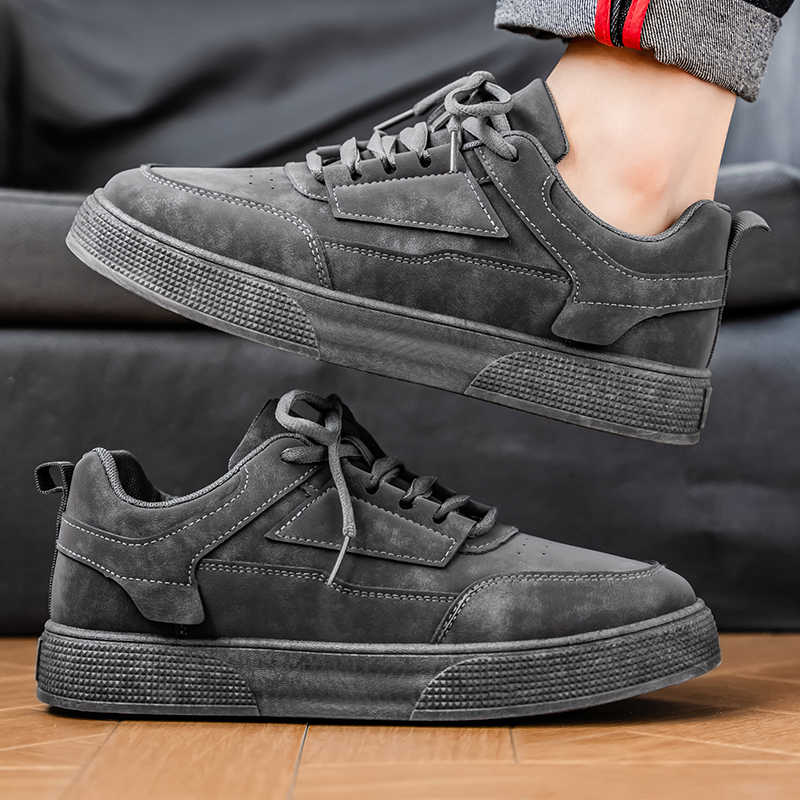 Fashion Round Tip Zimni High Black Boots Sneakers Men Genuine High Top Canvas Shoes Men Sport Play Sapatilla Tenys Baskette Nice