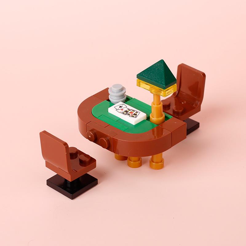 Street View Mahjong Machine Poker Table Game Machine Leisure Entertainment Small Particle Mosaic Building Block