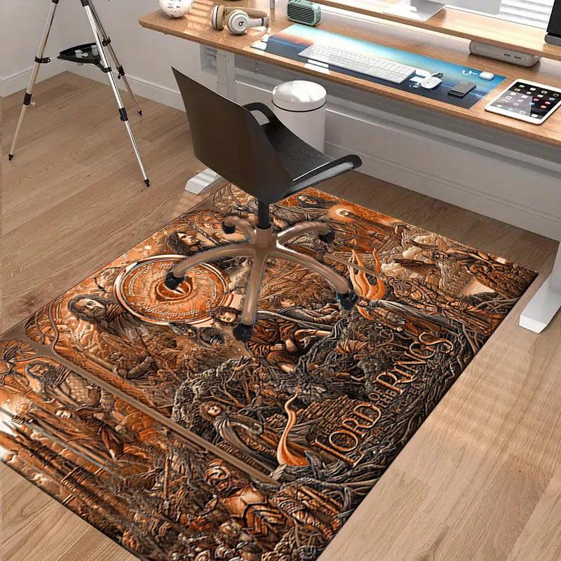 1pc Office Carpet Chair Mats Lord of the Rings: The Two Towers Perfect for Decorating Office Chairs, Living Rooms, Or Bedrooms,Polyester Carpet