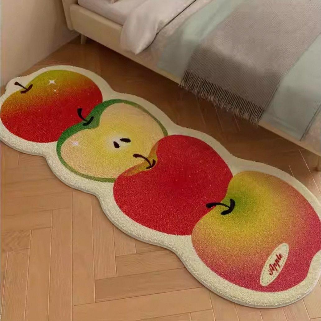 

Яблочный узор Прикроватная подушка для пола Водонепроницаемая Пятноустойчивая Прихожая Диван Гостиная Спальня Домашний декор Ковер 50X120CM(1.6X3.9FT
