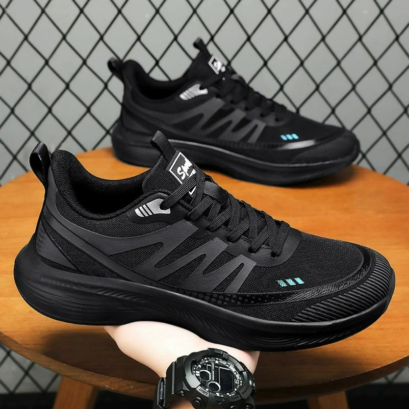 Men's Shoes, Sports Shoes, Spring Running Shoes, Trendy Flying Woven Single Shoes, Lightweight, Soft-soled, Breathable and Non-smelly Shoes