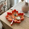 3D Printed Autumn Leaf Storage Tray Plastic Desktop Jewelry Holder  Desk Decor