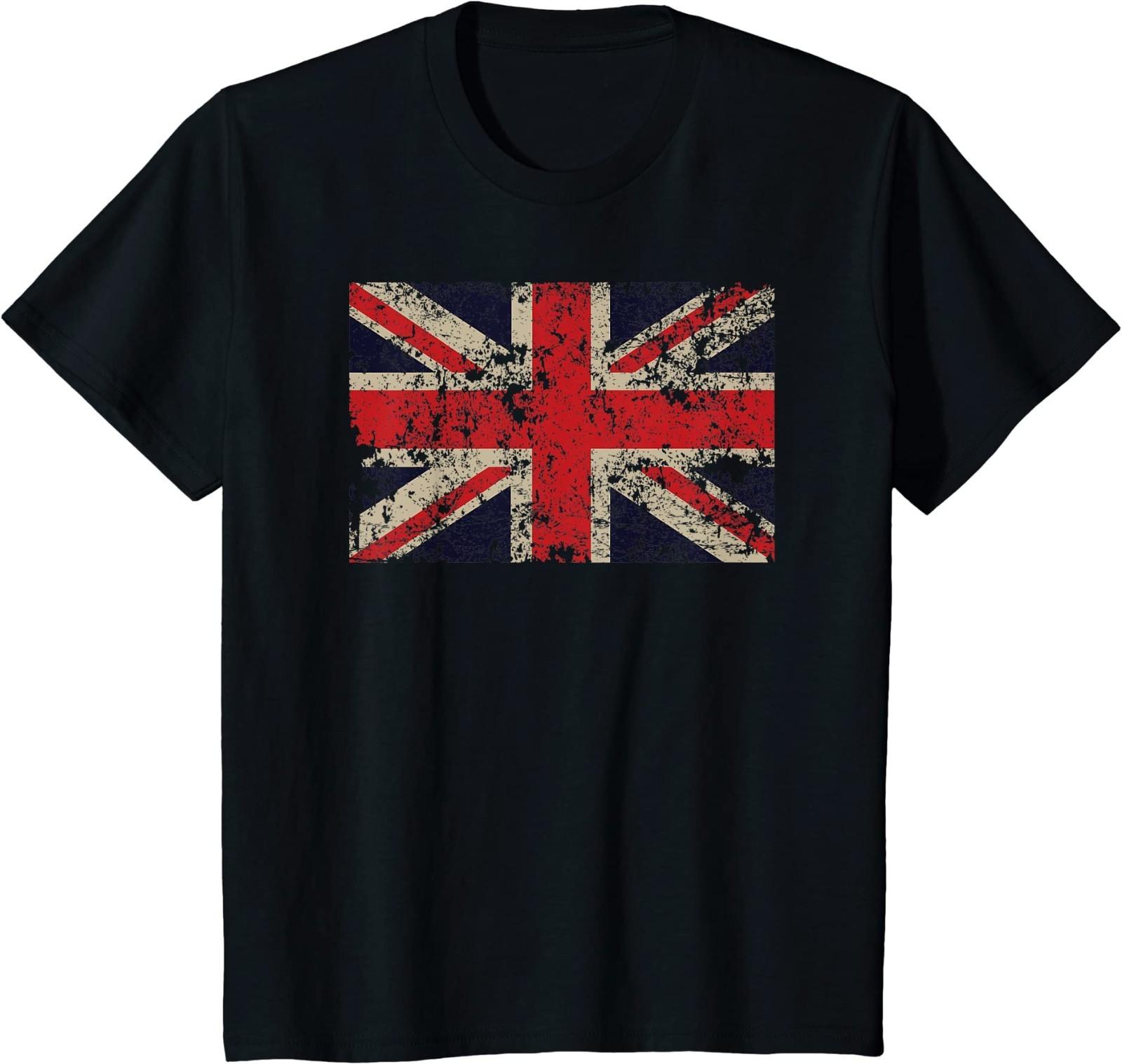 Vintage Union Flag Great Britain Union Jack Novelty Youth Unisex T-shirt S разноцветный