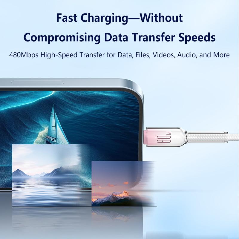 PD 60W USB Type C to Type C Cable Fast Charging Data Cord For iPhone 16/15 Huawei Samsung Xiaomi USB-C Charging Cord 1M/2M