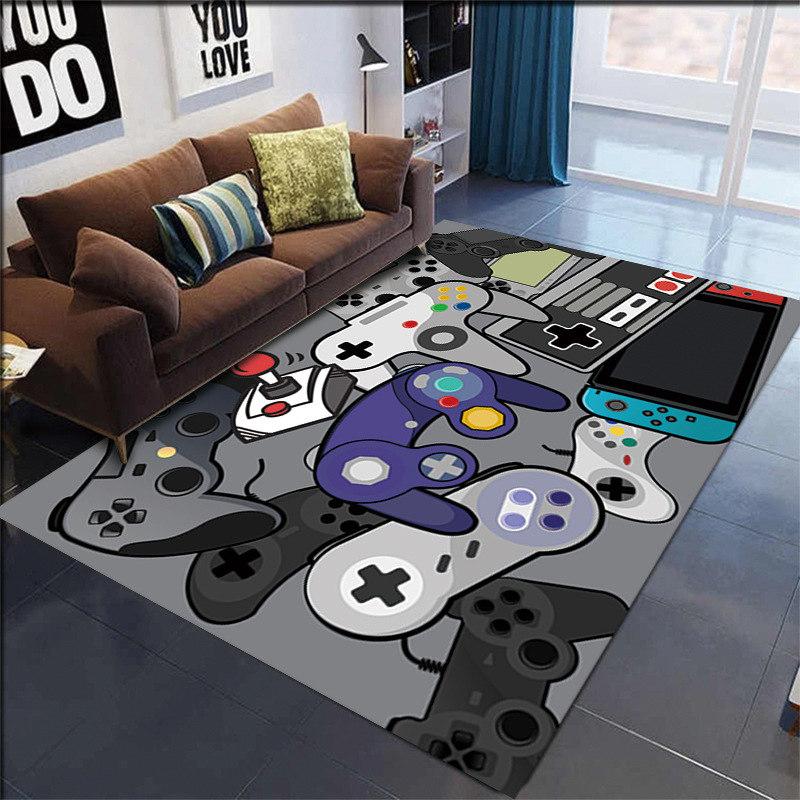 3D Cartoon Gamer Game Controller Area Rug,Carpet Rug for Living Room Bedroom Sofa Doormat Decoration Kid Play Non-slip Floor Mat