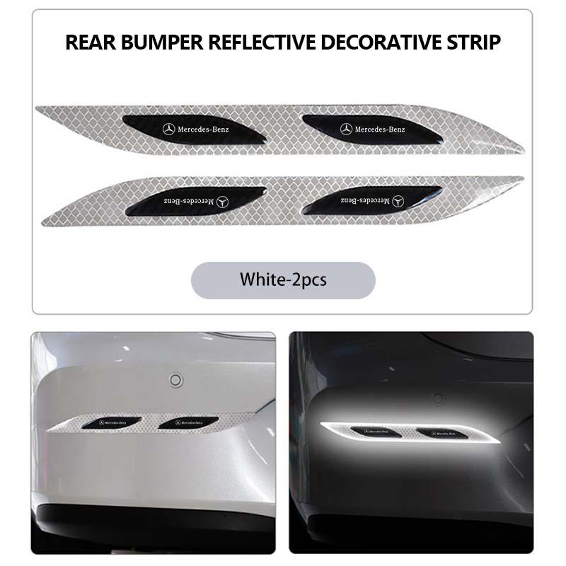 AABIA1 For Benz 2PCS Car Reflective Sticker Safety Warning Reflector Tape Strips Auto Accessories AMG CLA CLS C180 C200 W204 W205