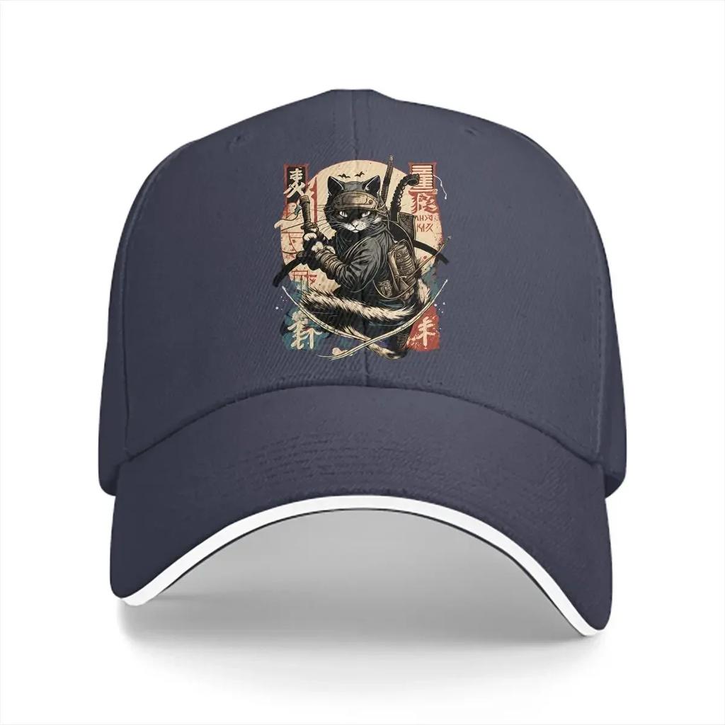Summer Cap Sun Visor Cat Samurai Classic Hip Hop Caps Meme Adjustable Cowboy Hat Peaked Hats