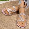 Fashion Brand Design Glitter Butterfly Decoration Sandals Women 2025 Sexy Transparent Pvc Strap Flat Heel Slides Fashion Beach Slippers