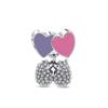 Fit Original Charms Bracelet 925 Silver Plated Pendant Pink Series Heart Flower Spring Butterfly Bead Women DIY Jewelry Making