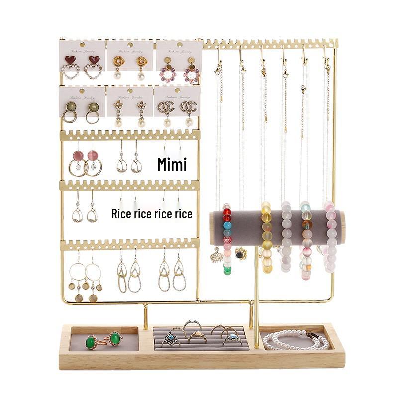Eisen Ohrringhalter Schmuckständer: Schreibtisch-Aufbewahrung für Armbänder, Ringe und Halsketten.