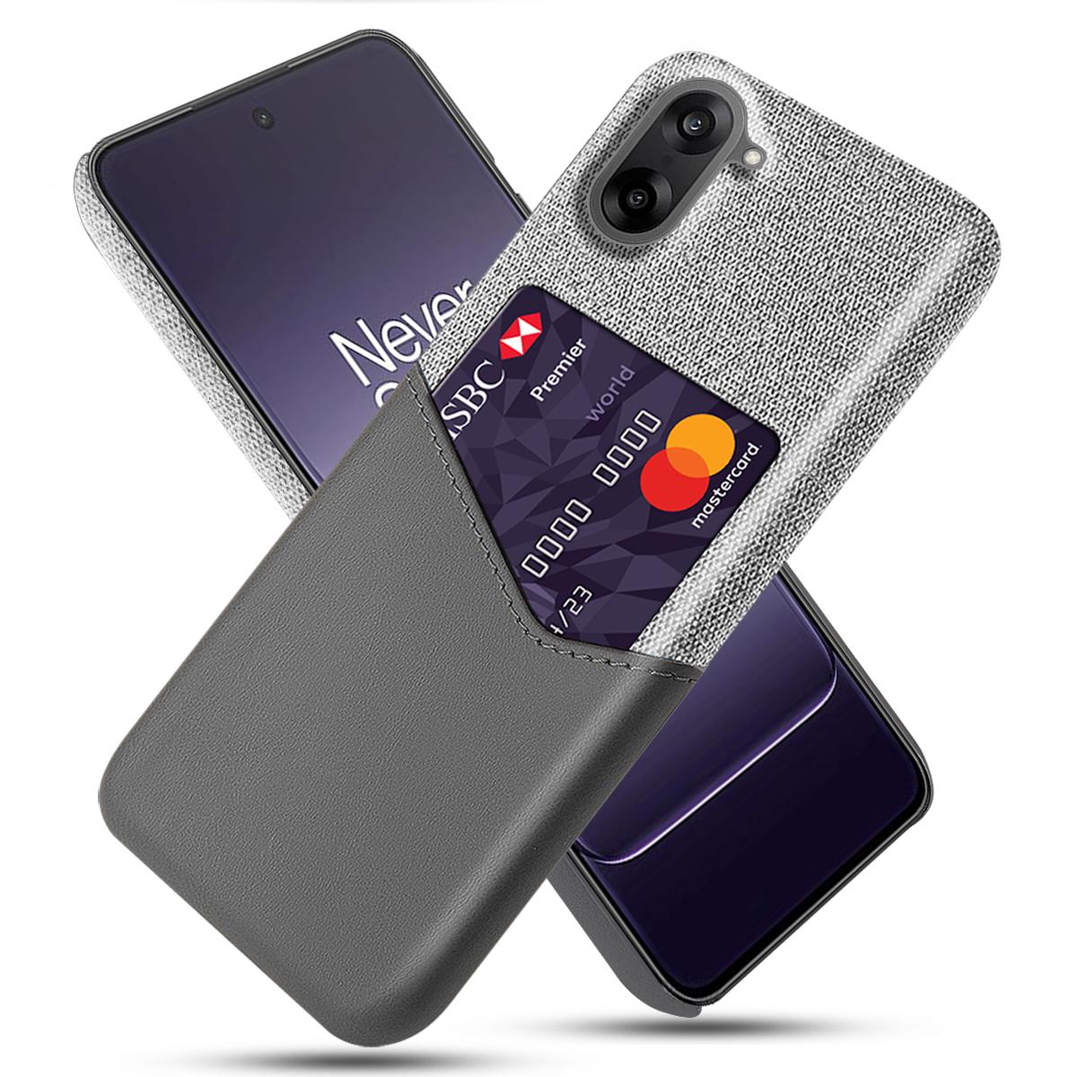 

For OnePlus Nord CE5 5G/Ace 5 Racing 5G Case PU Leather Cloth Texture Hard PC Phone Cover with Card Holder