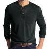 Men's Long Sleeve Round Neck T-Shirt Men's Henley Base Shirt Casual Top