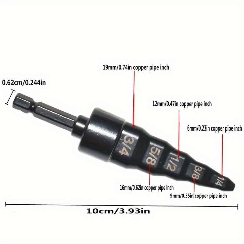 5-in-1 Air Conditioner Drill Bit Pipe Expander Tool - Cast Iron Single Item Packaging with Straight Flute and Hex Shank for Efficient Copper Pipe