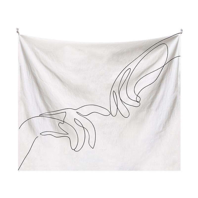 Couple Abstraction Tapestry Home Bedroom Hanging Dormitory Decoration Background Decor White Line Art Wall Hanging Tapestry