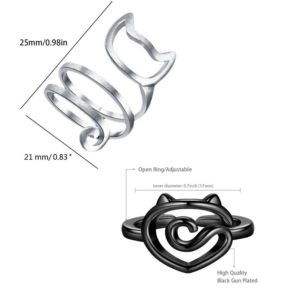 Cat Crochet Loop Rings Metal Yarn Guide Rings Fashionable Jewelry Finger Holder Fashionable Ornament for Craft Lovers