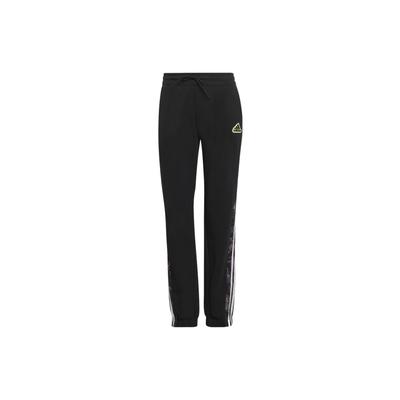 High Waist Lace-Up Printed Striped Sports Trousers Women Bottoms Black HU0268