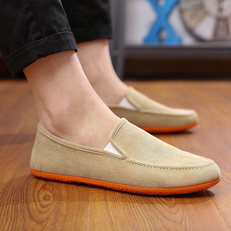 Summer Breathable Men's Shoes Old Beijing Canvas Shoes Men's Korean Version Bean Shoes Casual Shoes Driving Lazy Shoes Men's Cloth Shoes