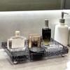 1pc S/L Large Capacity Desktop Storage tray,Transparent Glacier Texture Acrylic Tray Snack Sundries Organizer,suitable for Dressing Table,bathrooms.