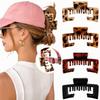 1/4pcs Women's Hair Clip Is Suitable For Pairing With A Baseball Cap Classic Retro Brown Leopard Print Clip Securely Worn