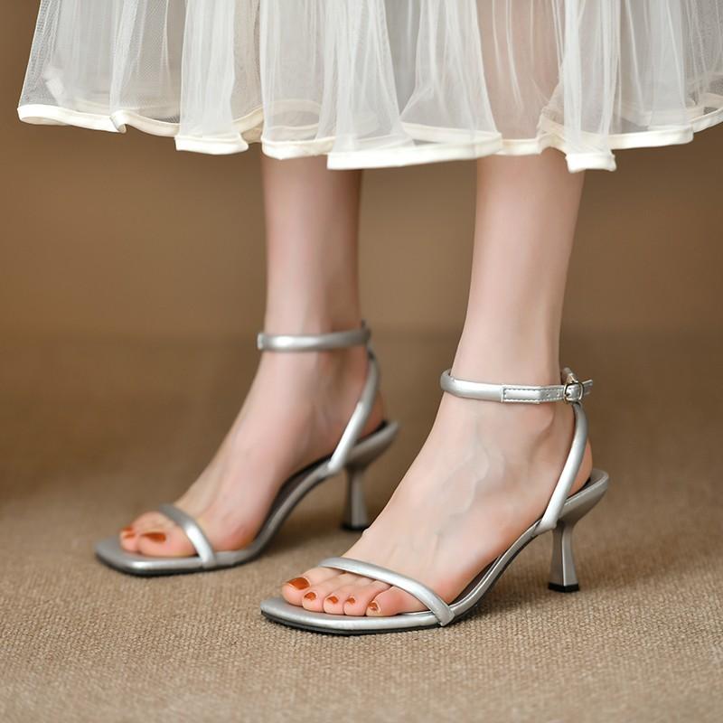 Fashion Women High Heel Sandals Summer Casual Female Woman Square Heel Open Toe Strap Ladies Wedge Shoe 2025 New Elegant Woman Heels