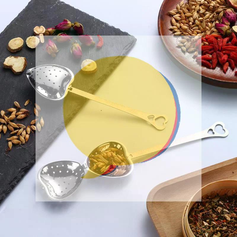Heart Shaped Tea Strainer Fine Mesh Filter Stainless Steel Tea Infusers Strainer Tea Maker Kitchen Accessories Teteras Infusoras