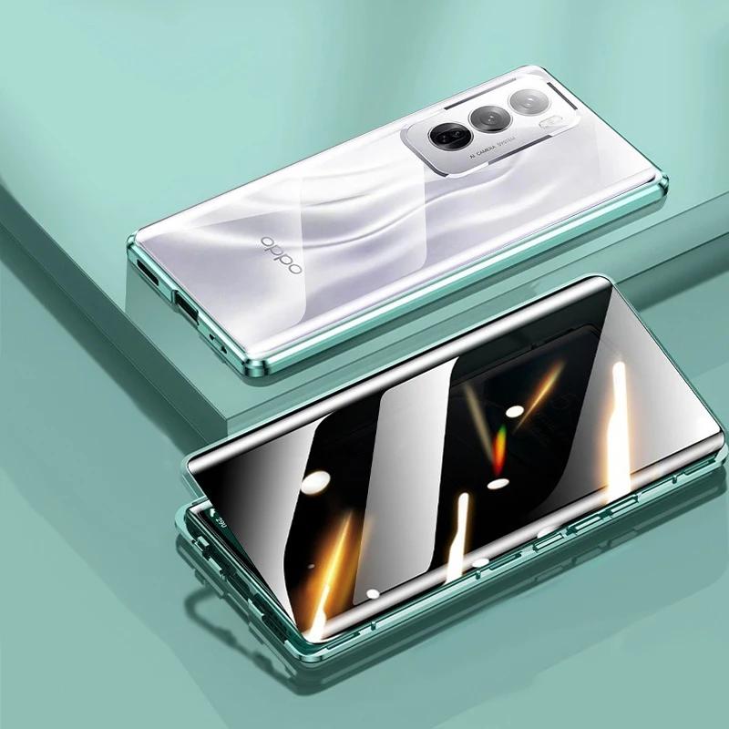 Metalowe Etui Anty Peeping do Telefonu OnePlus 10 Pro 10R 11 11R 12 12R 13 13R Magnetyczne Szklane Pokrowiec z Ochroną Prywatności 360 Stopni