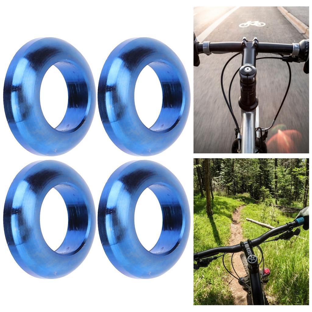 4Pcs Mountain Bike Titanium Alloy Screw Bolts Spacers Brake Caliper Gasket M6 Blue