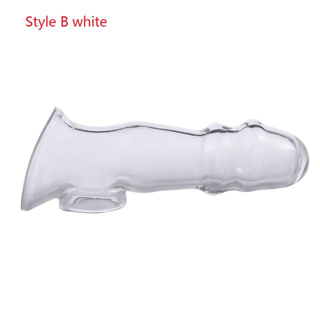 Reusable Penis Sleeves High Elastic Condoms Cock Soft Extender Enlargement Delay Ejaculation Sex Toys for Men Couple Sex Product