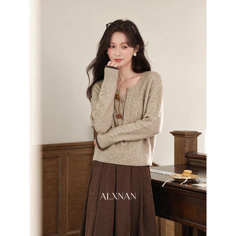 LuXiangNan Oat-Colored Gentle Casual Knit Sweater