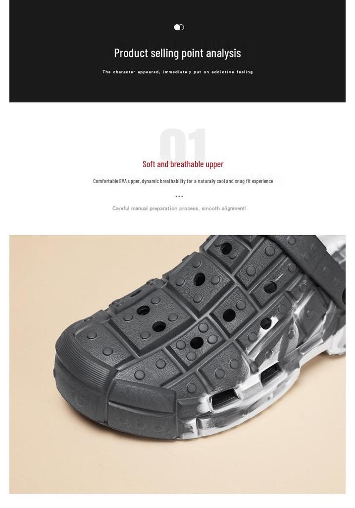 Men's Non-Slip Beach Shoes: Breathable, Soft-Soled, Two-Way Wear, Comfortable, Large Size, Perfect for Summer Outdoor Activities