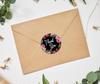 Darling Souvenir Round 45 Pcs Floral & Vines Border Black Thank You Stickers Envelope Seal-1.6