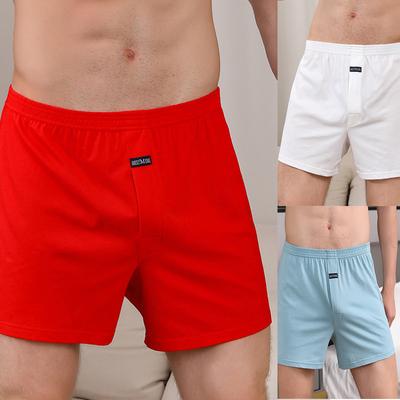 3 piezas de ropa interior Aro para hombre, pantalones de pijama de algodón puro alargados, pantalones de esquina plana, sueltos y cómodos para uso doméstico