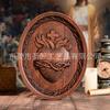 Holy Family Three Hearts Wall Decor Wood Carving Sacred Heart of Jesus Heart of Joseph Wood Decor