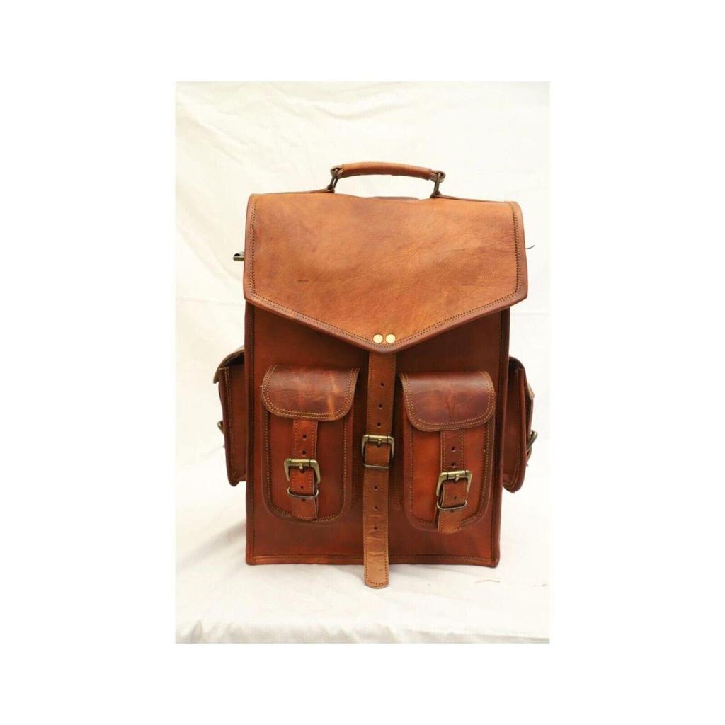 Pánský skutečný cestovní nový kozí batoh na notebook batoh Vintage Messenger hnědá taška