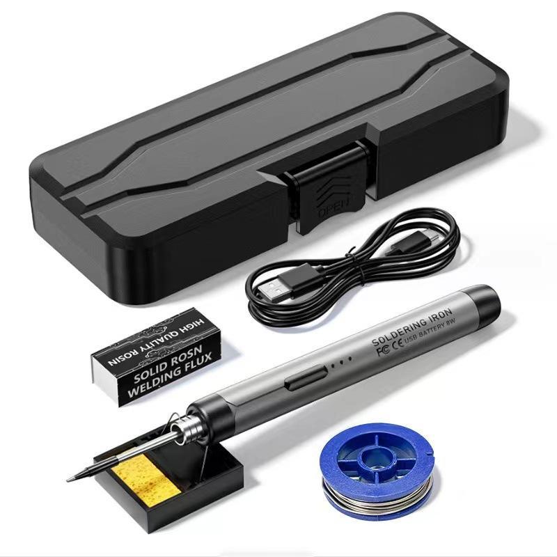 Kit de Ferro de Solda USB Aquecimento Rápido com Pontas Extras Estojo de Armazenamento para Drone RC Reparo de Peças Pequenas Soldagem