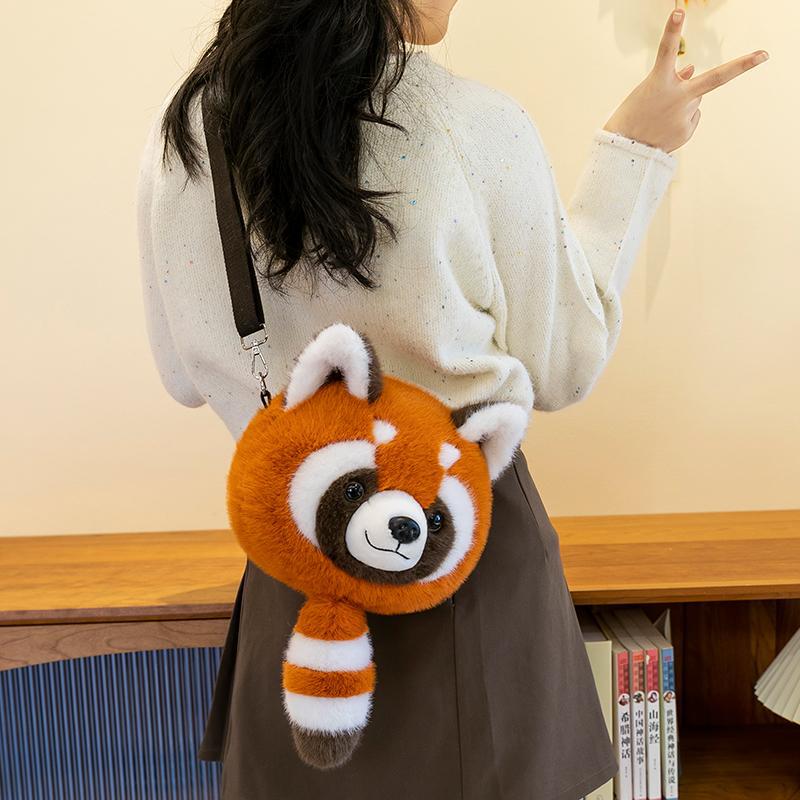 Plush Bag Animal Cute Series Big Head Shoulder Bag Unzipped Doll Grab Machine Bag Wear