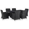 Day and Night - Day and Night Garden Dining Set 7 Pieces Black Synthetic Rattan