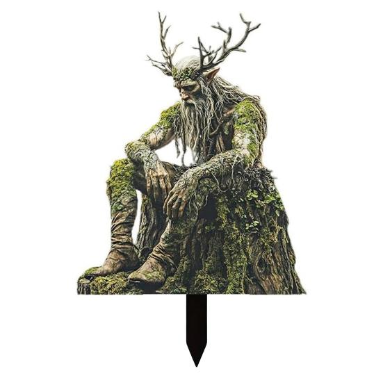 Träalv Akrylskylt Stake Väderbeständig 2D Platt Fe Stake Växter Kruka Dekoration Inomhus Utomhus Trädgård Gård