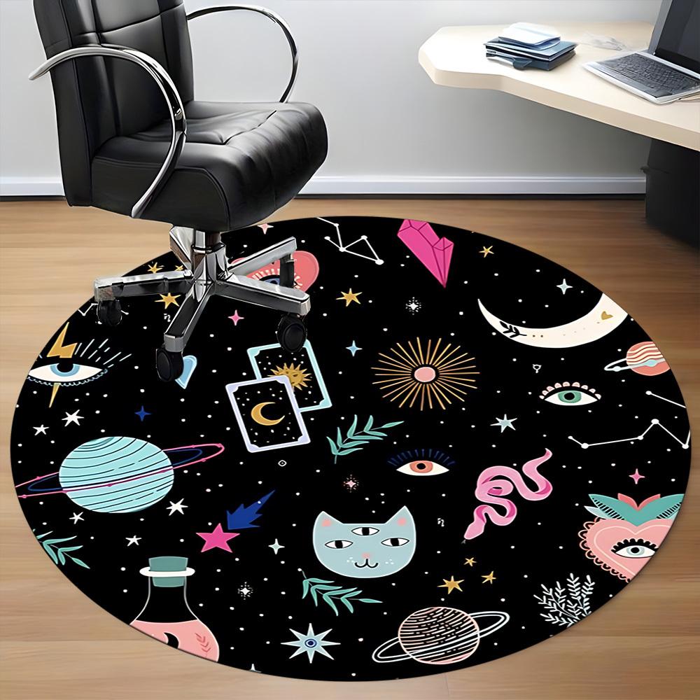 1pc Cosmic Symbols Chair Carpet for Office - Durable, Ideal for Chair Mats, Stylish & Functional Decorative Rug Yy260203036