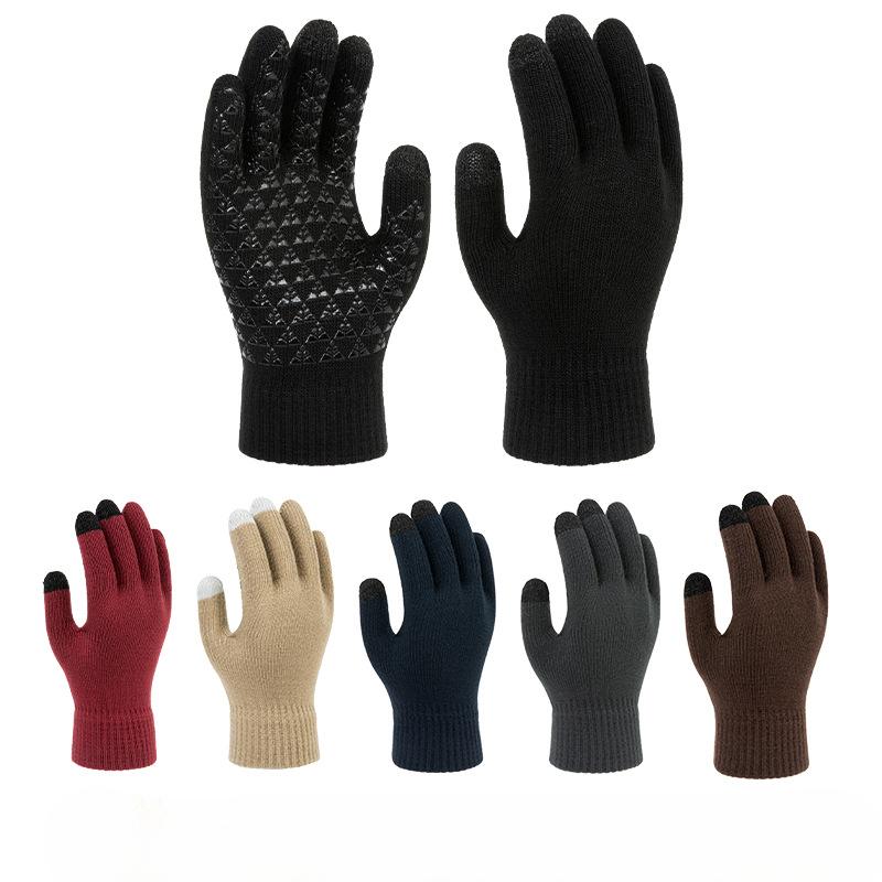 Exclusive Knit Touchscreen Gloves Couples Winter Fleece Lined Thick Warm Anti-Slip Gloves