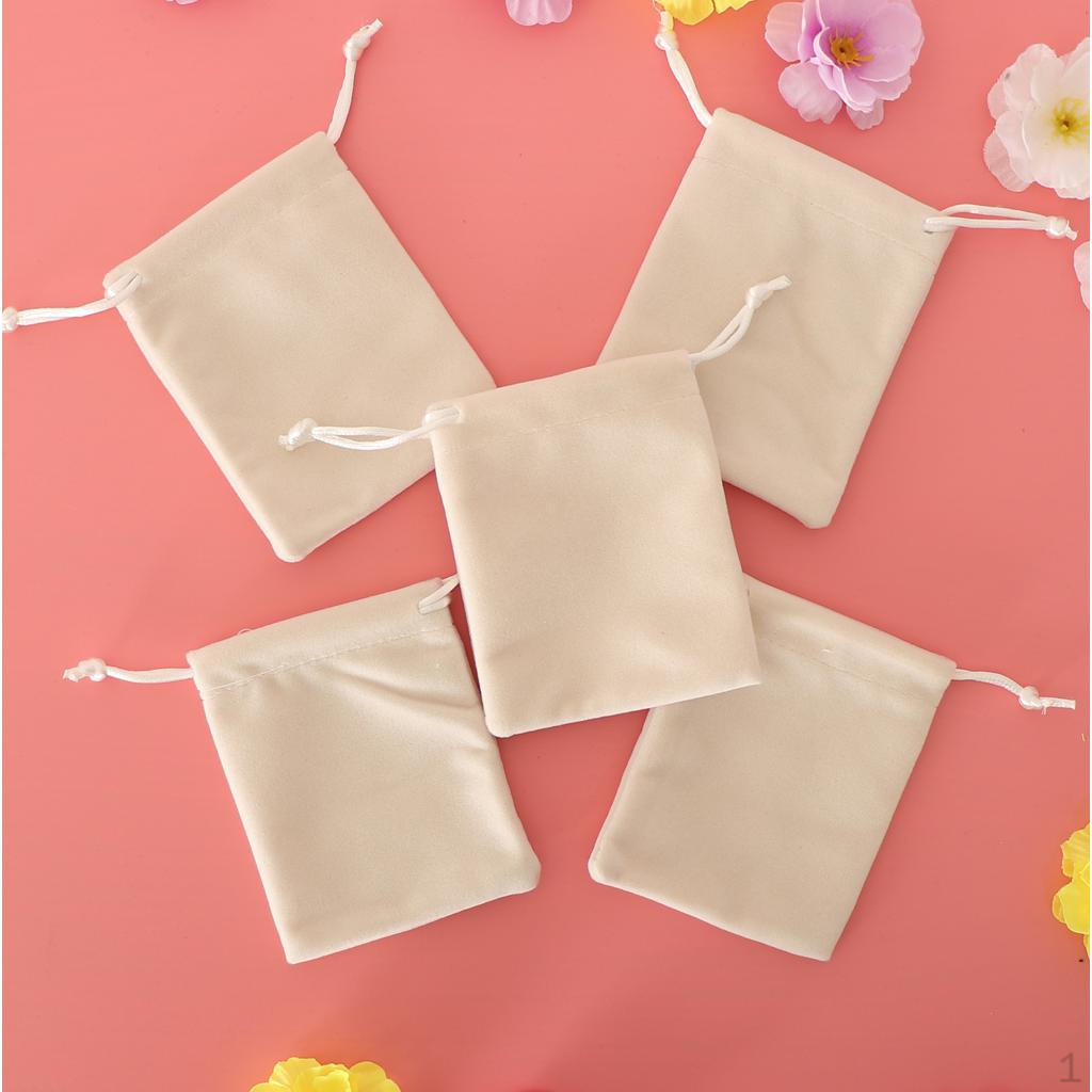 5 шт. Бежевые мешочки на завязках для хранения свадебных мелочей 12x16cm