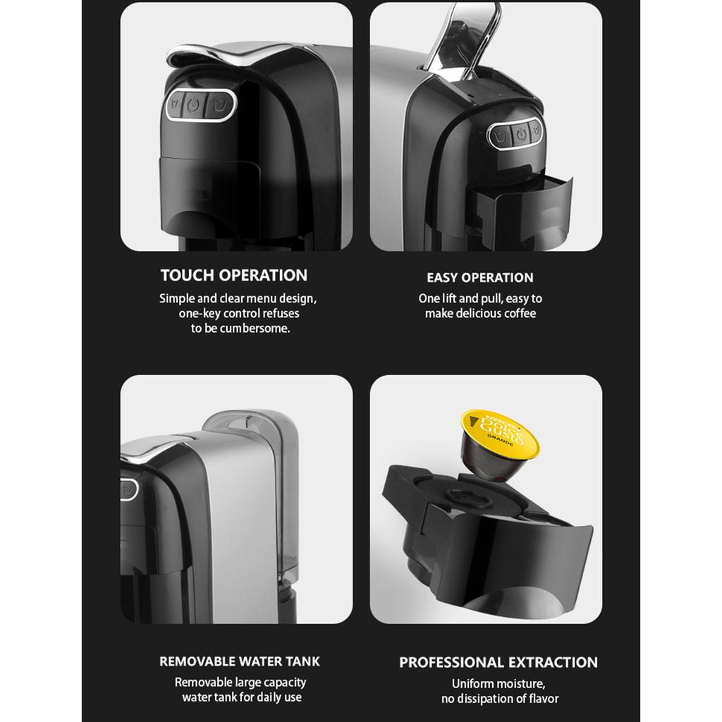 3 v 1 kapslový kávovar, plně automatický, malý přenosný, domácí kancelářský, univerzální kávovar na prášek
