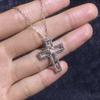 V Original Moissanite Cross Necklace Women Unisex Vintage Style Versatile Jewelry